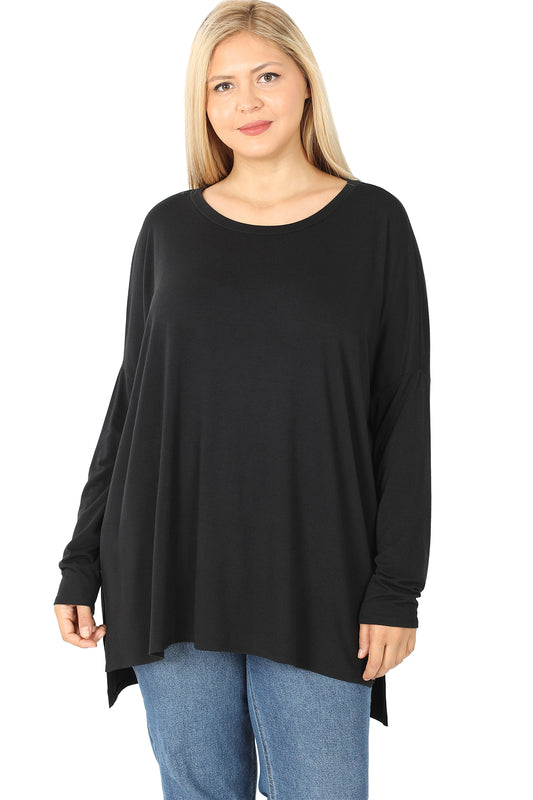 Round Neck Dolman Sleeve Top