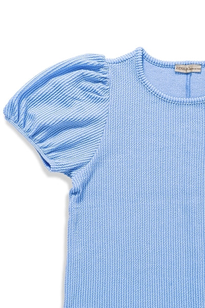 Ribbed Ruff Sleeve Top