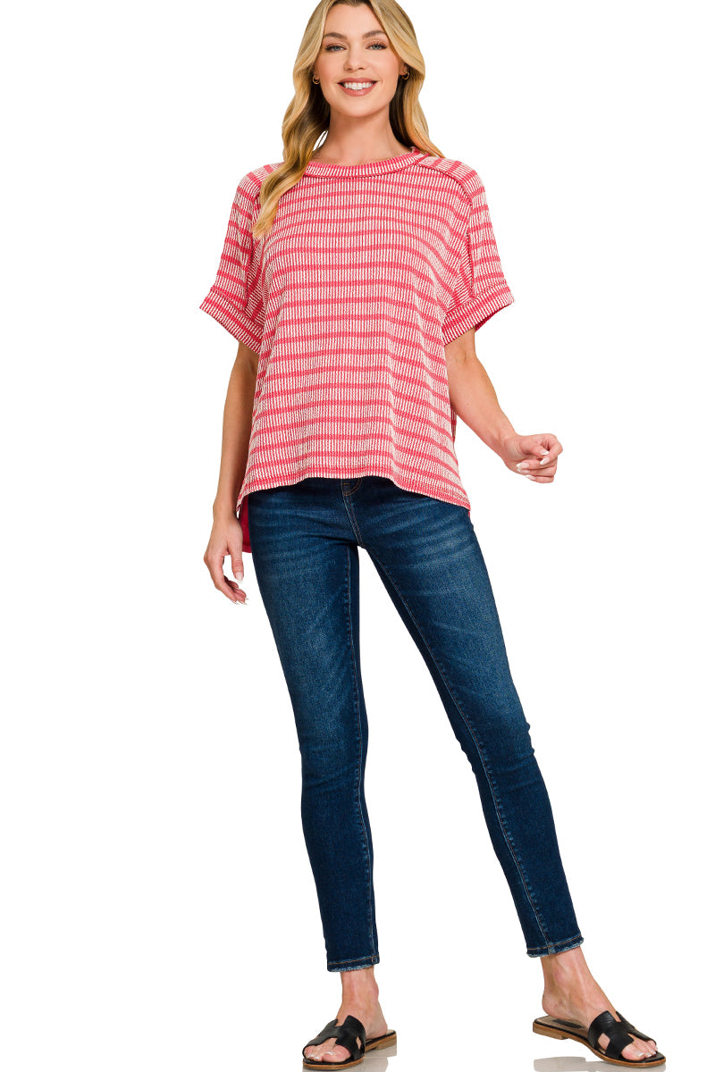 Clara Ribbed Stripe Top