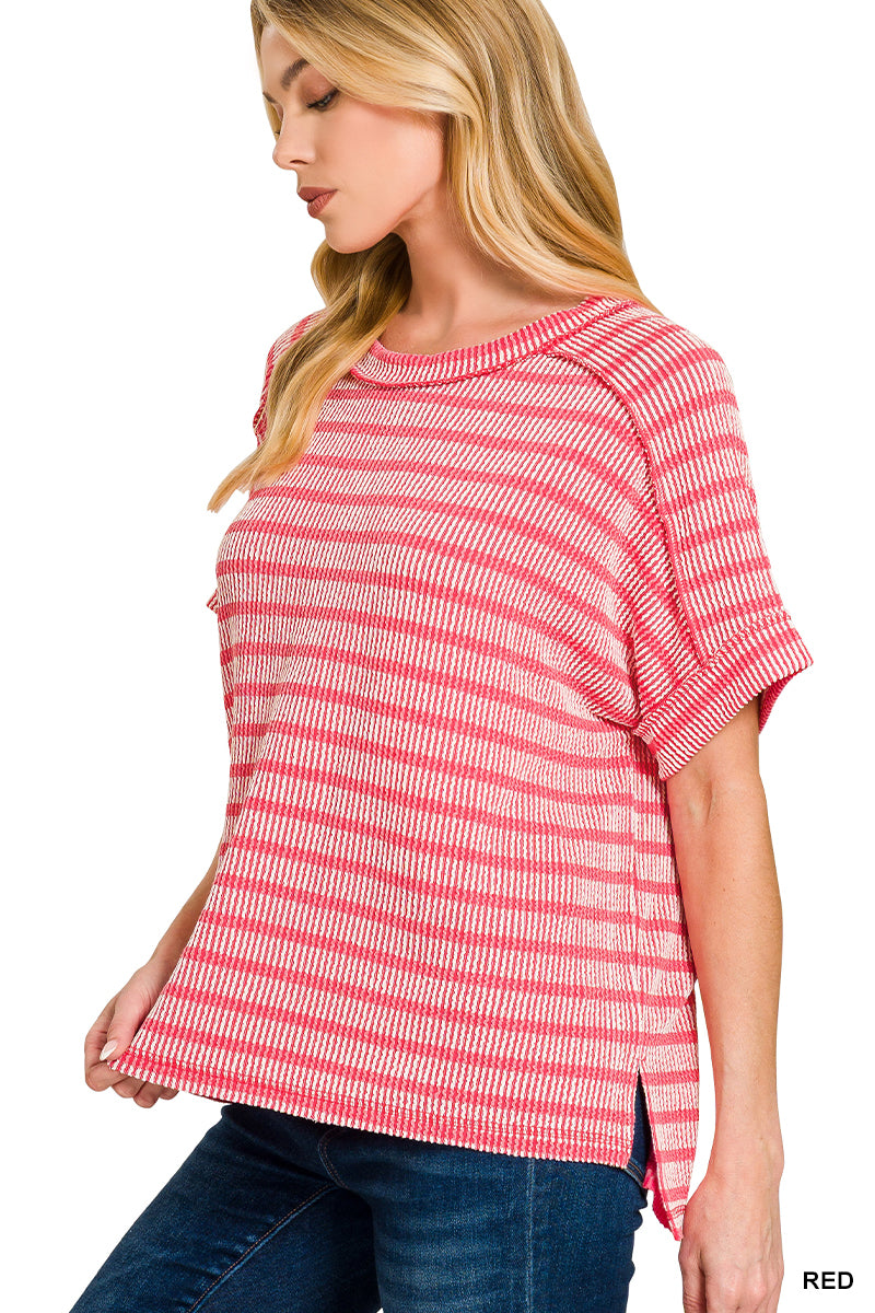 Clara Ribbed Stripe Top