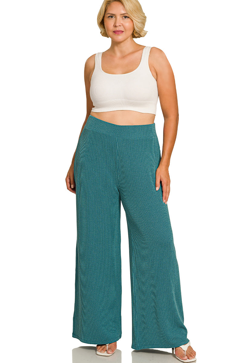 Mock Neck Long Sleeve Ribbed Pant Set