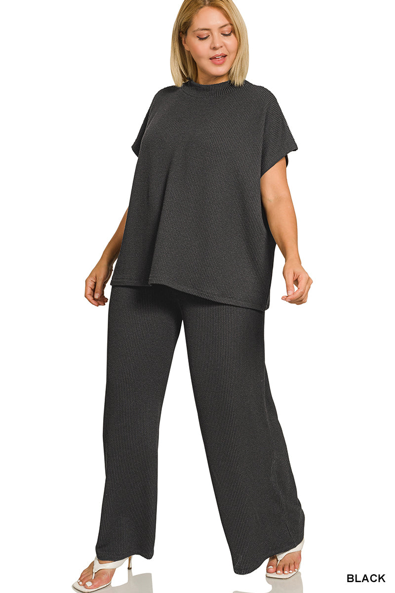 Mock Neck Pants Set