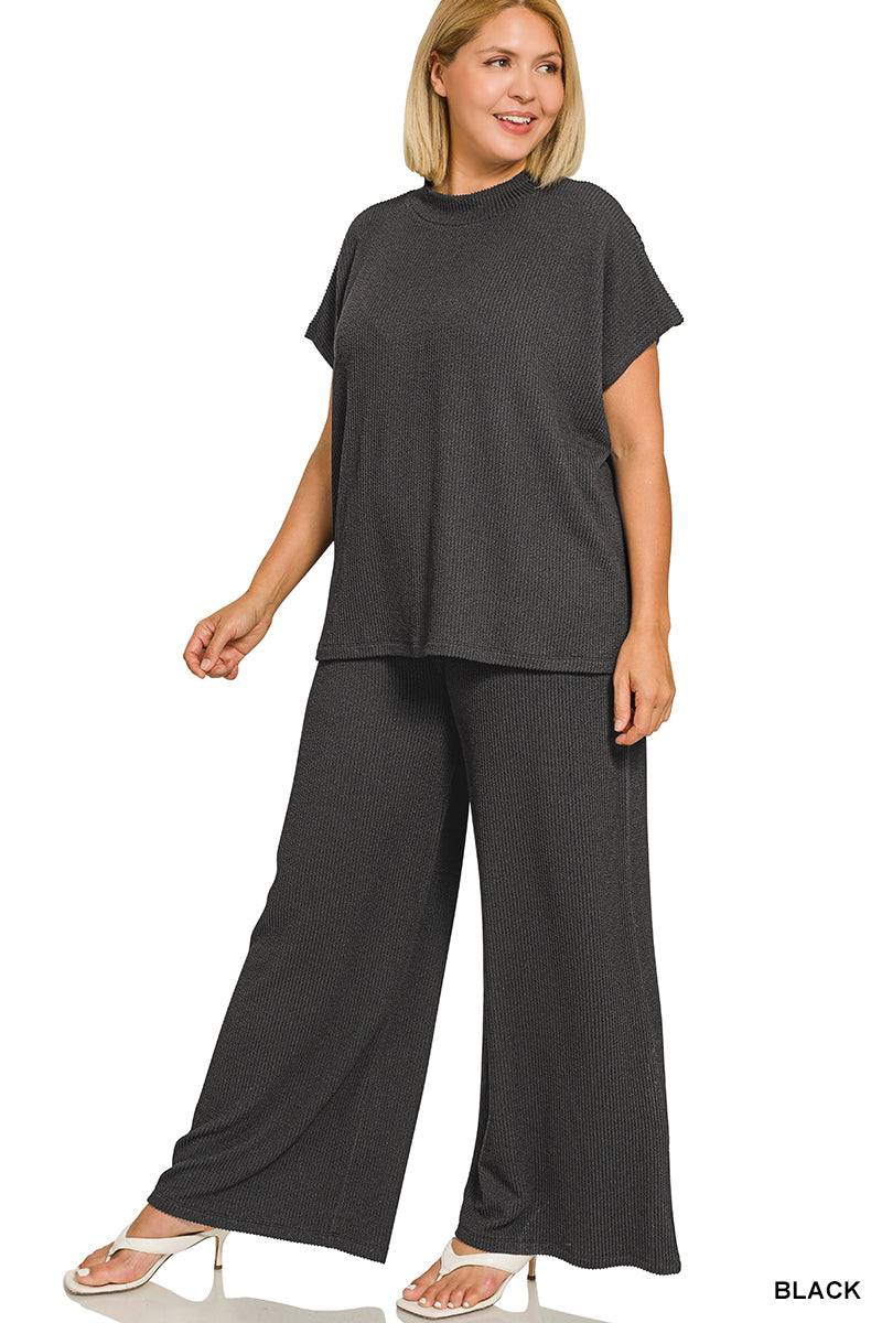 Mock Neck Pants Set