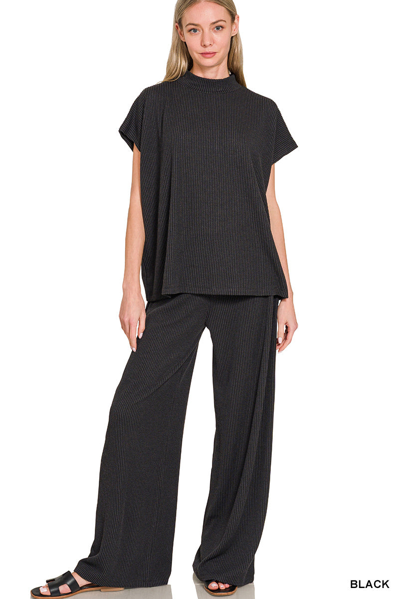 Mock Neck Pants Set