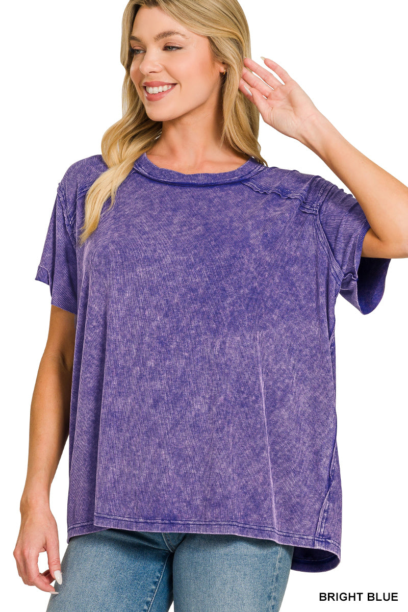 Washed Luxe Exposed Seam Tee
