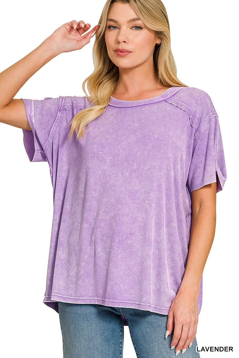 Washed Luxe Exposed Seam Tee