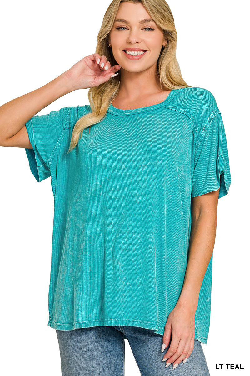 Washed Luxe Exposed Seam Tee