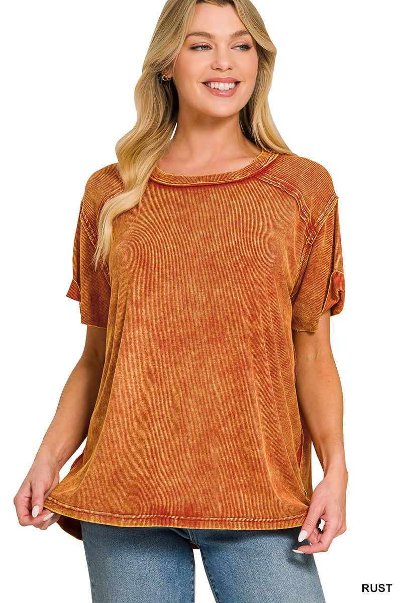 Washed Luxe Exposed Seam Tee