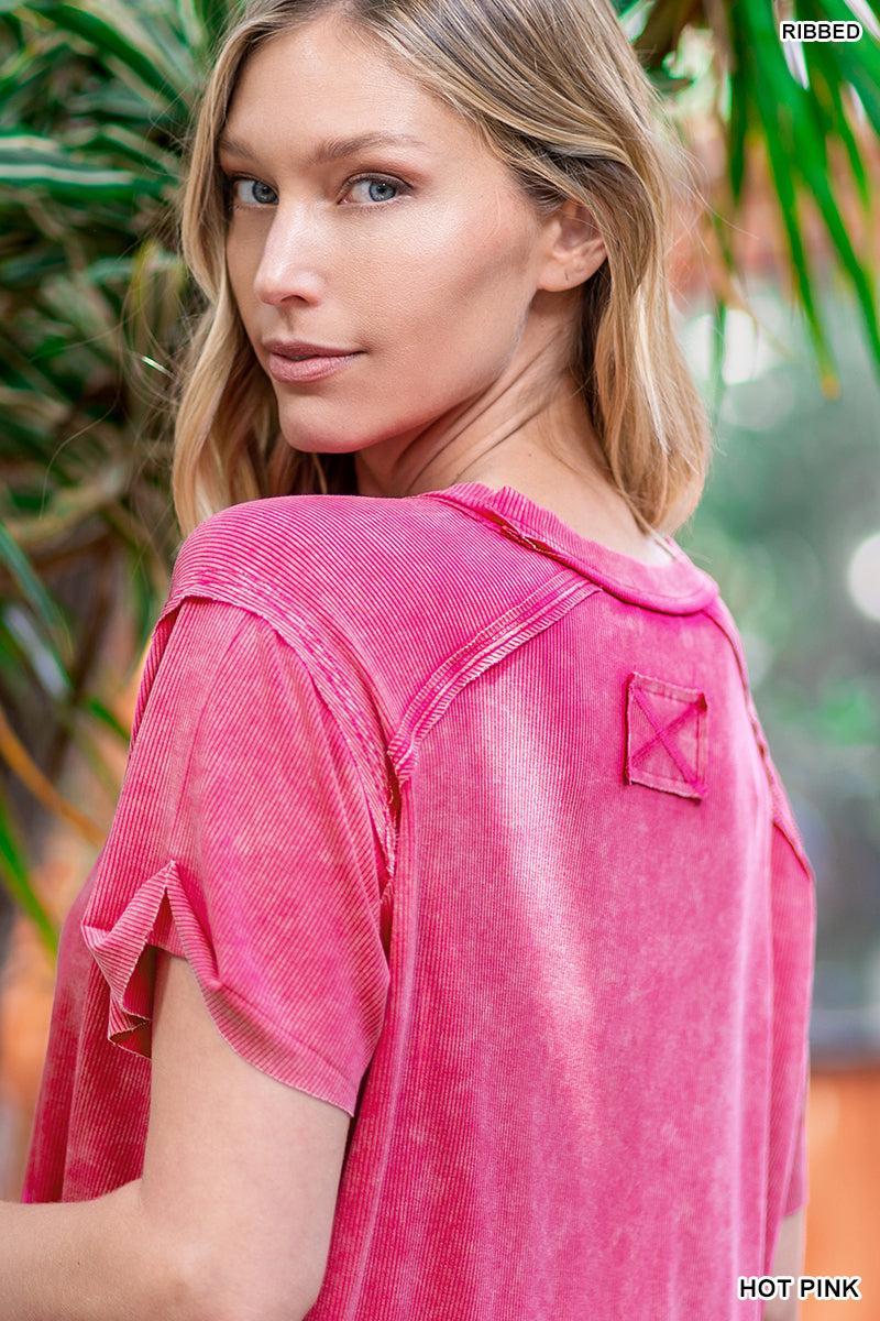 Washed Luxe Exposed Seam Tee