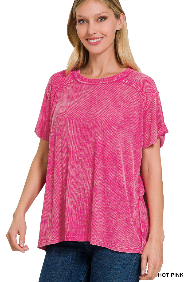 Washed Luxe Exposed Seam Tee