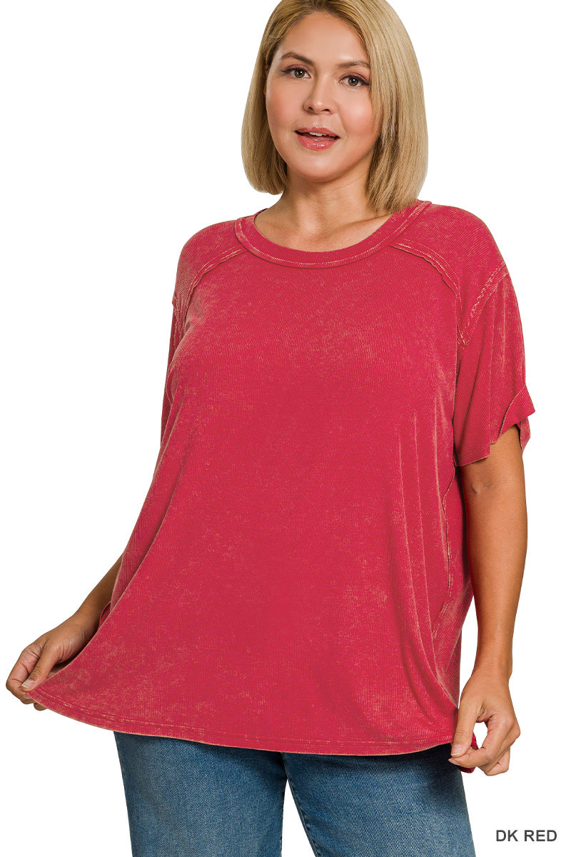 Washed Luxe Exposed Seam Tee