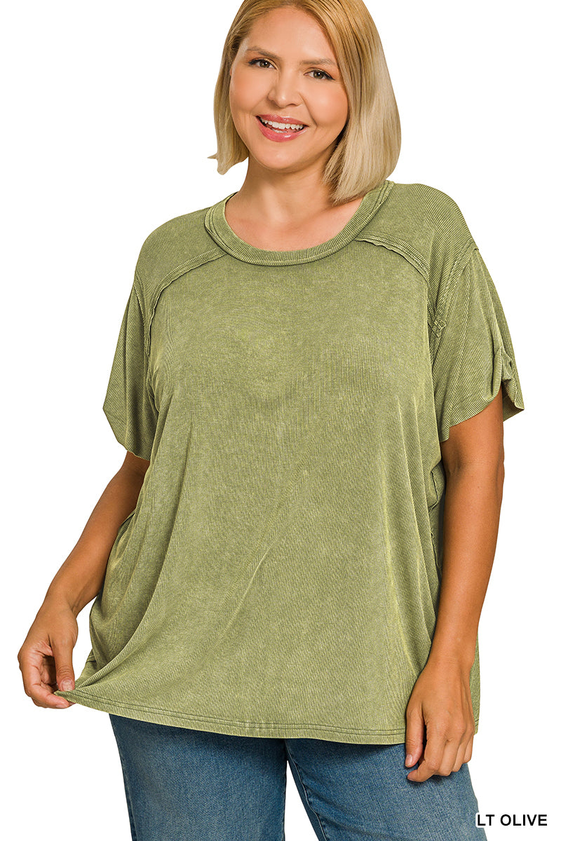 Washed Luxe Exposed Seam Tee