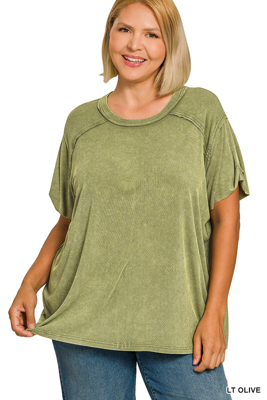 Washed Luxe Exposed Seam Tee