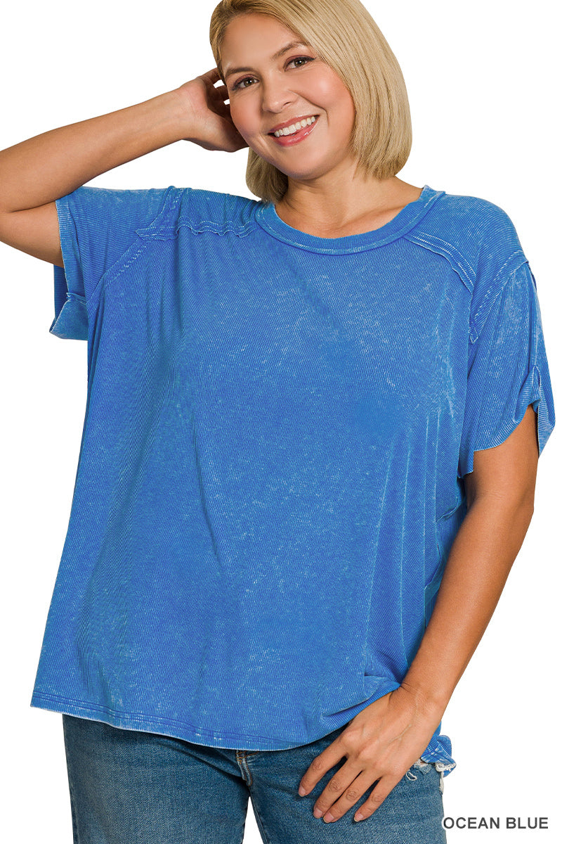 Washed Luxe Exposed Seam Tee
