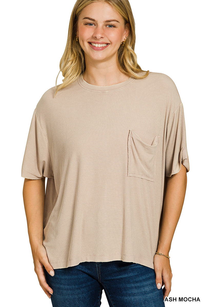 Washed Luxe Ribbed Tee