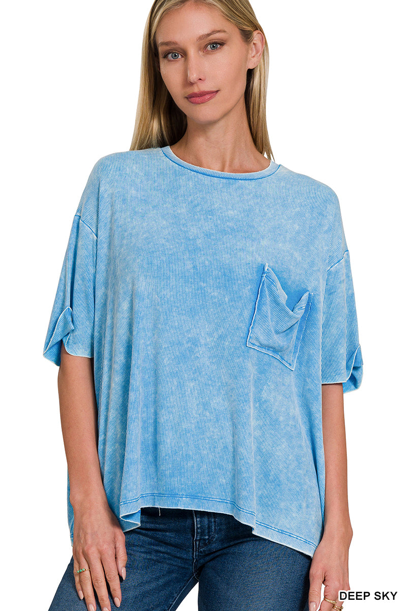 Washed Luxe Ribbed Tee