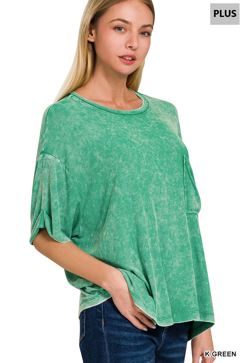 Washed Luxe Ribbed Tee