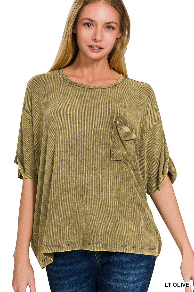 Washed Luxe Ribbed Tee