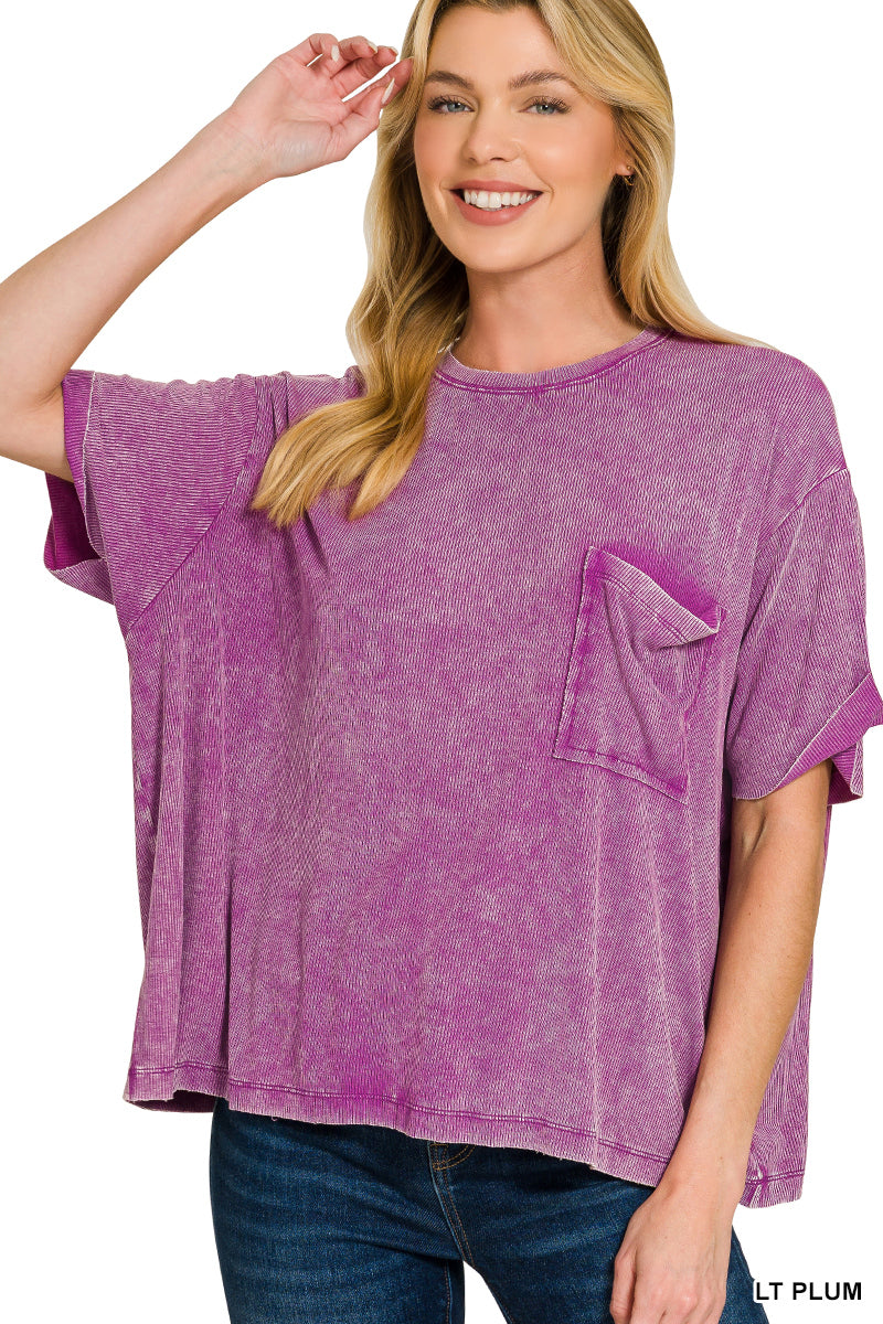 Washed Luxe Ribbed Tee