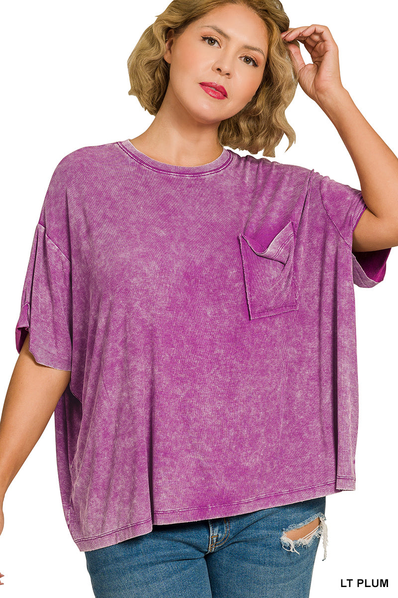 Washed Luxe Ribbed Tee