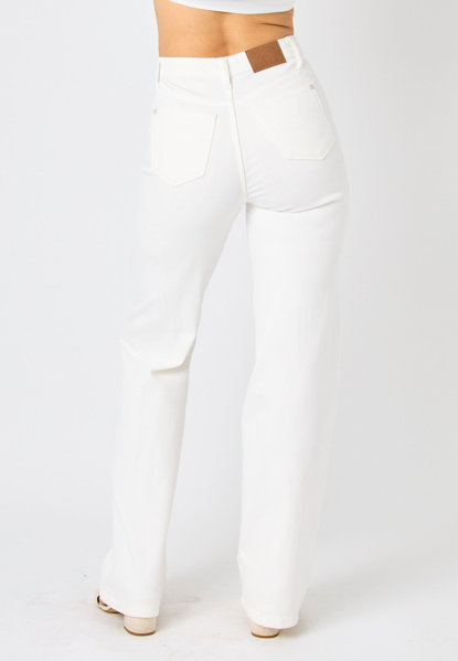 Judy Blue White Braided Flare Jeans