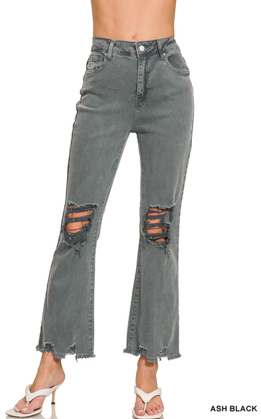 Acid Wash Distressed Jeans