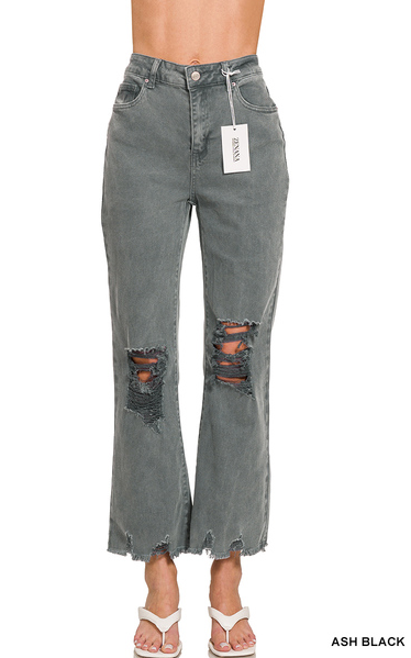 Acid Wash Distressed Jeans