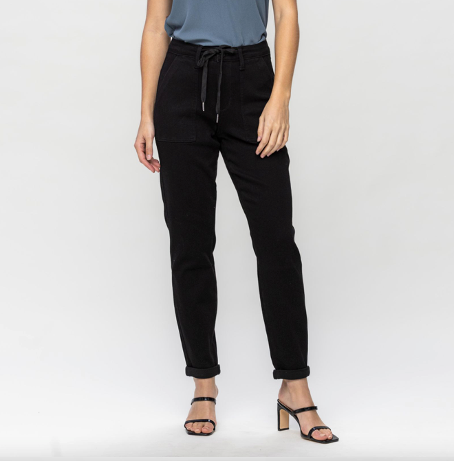 Judy Blue High Waist Jet Black Cuff Jogger