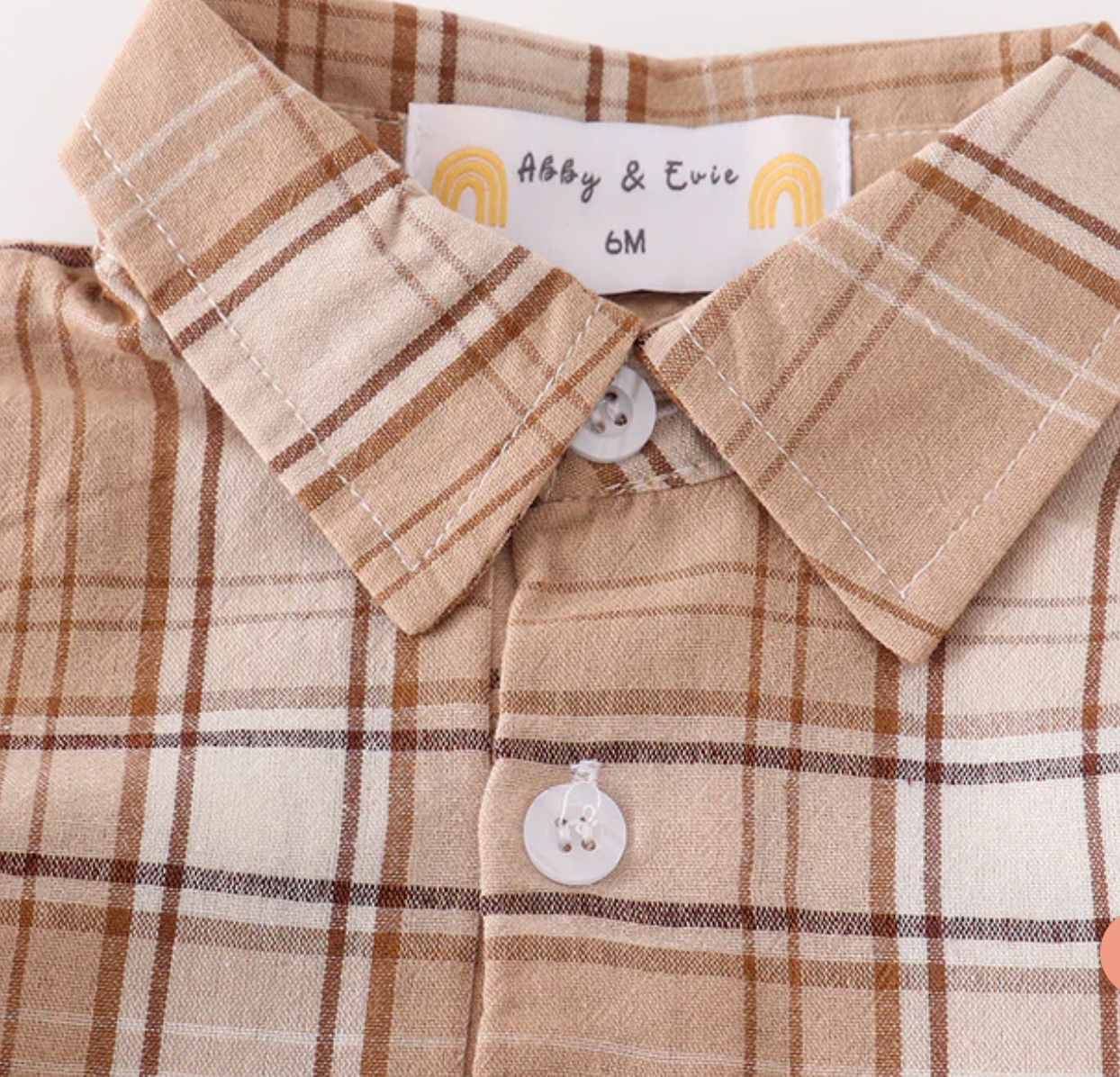 Kid's Khaki Plaid Bubble