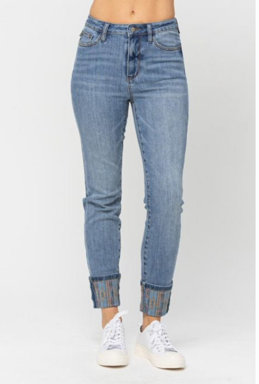 Judy Blue Cuff Detailed Jeans