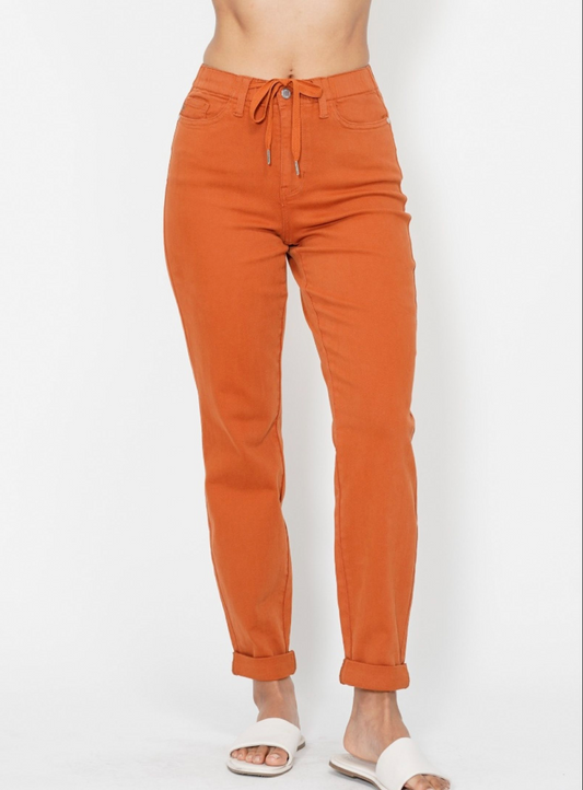 Judy Blue Orange Cuff Joggers