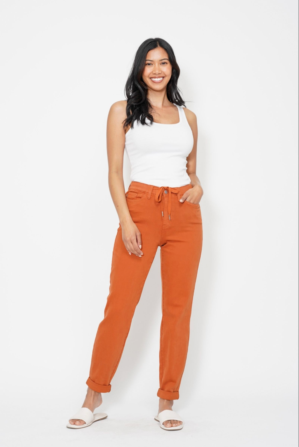 Judy Blue Orange Cuff Joggers