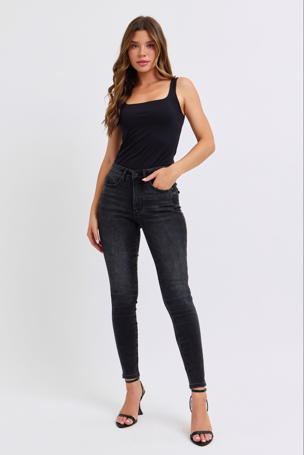 Judy Blue Tummy Control Black Skinny Jeans