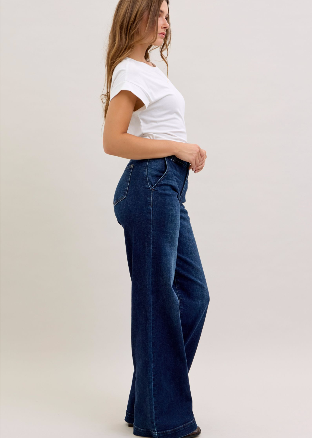 Judy Blue Trouser Wide Leg Jeans - Short & Regular Inseam