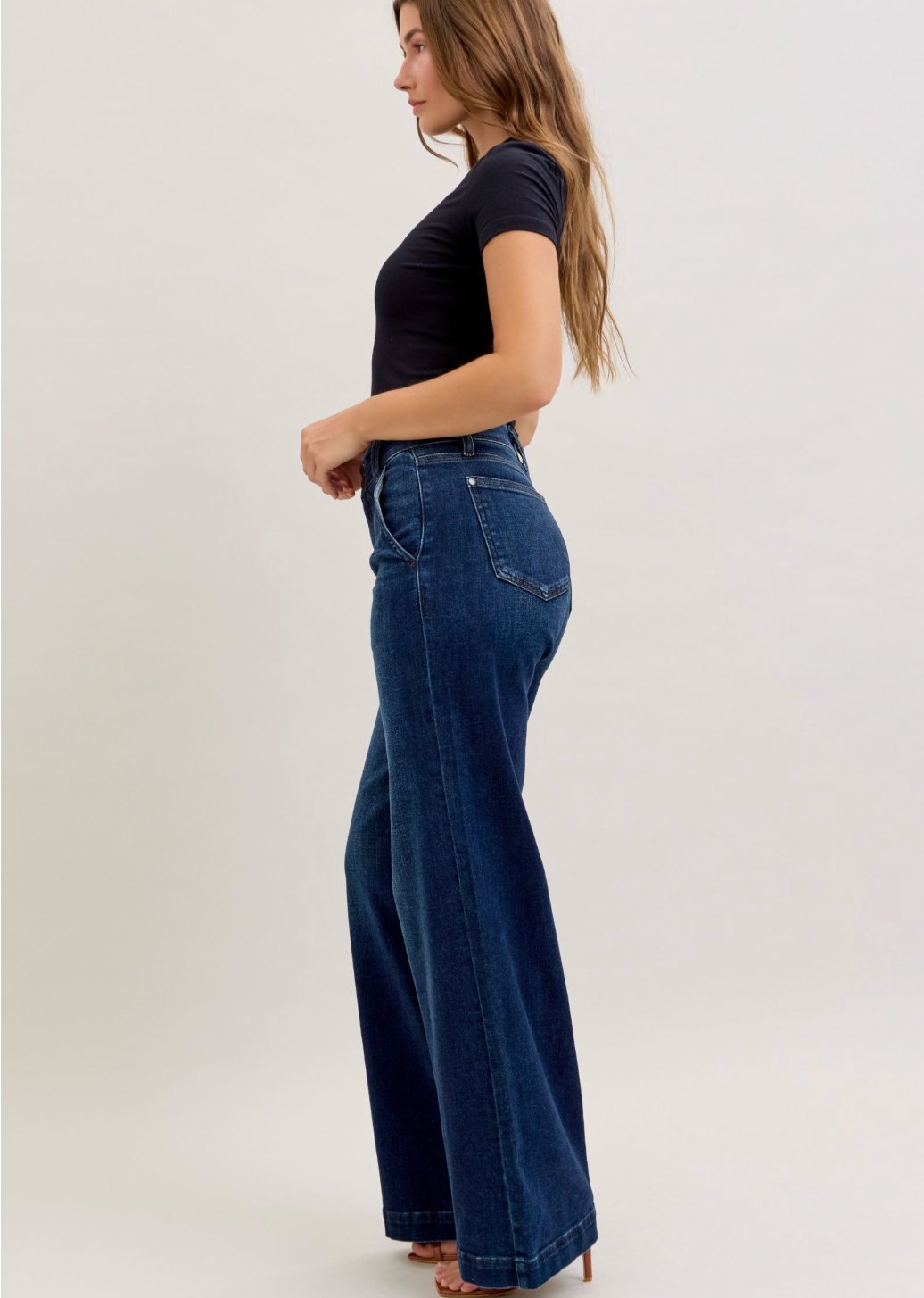Judy Blue Trouser Wide Leg Jeans - Short & Regular Inseam