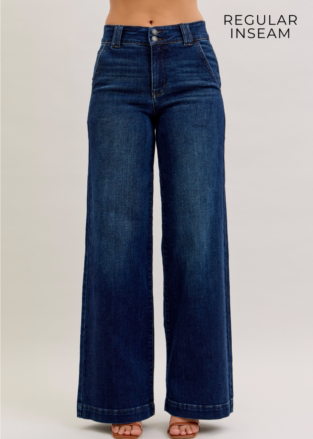 Judy Blue Trouser Wide Leg Jeans - Short & Regular Inseam