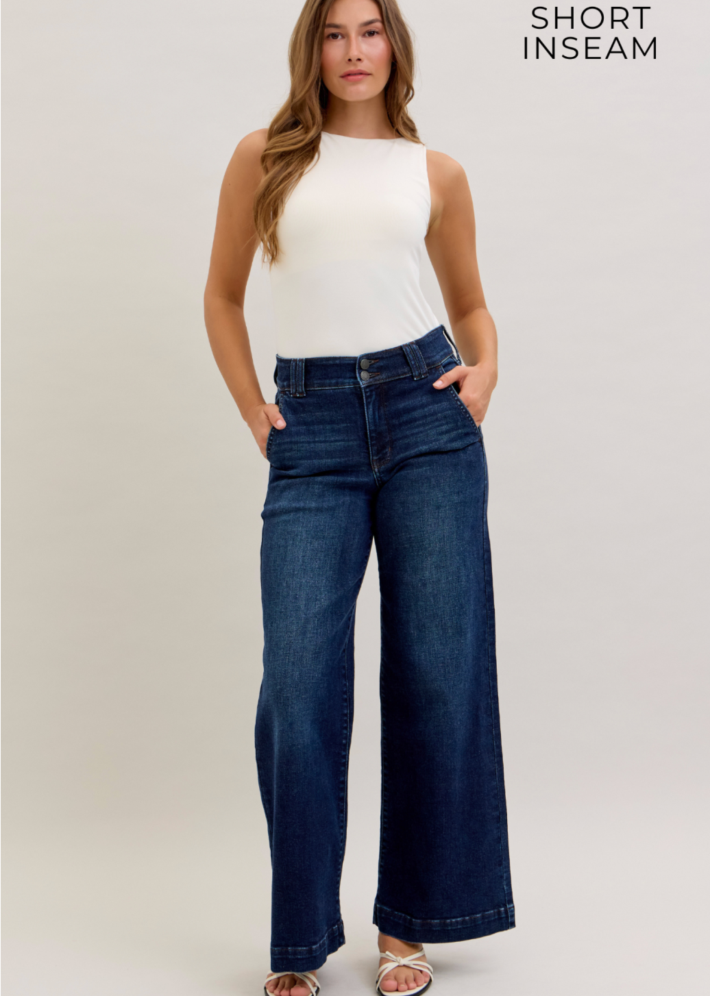 Judy Blue Trouser Wide Leg Jeans - Short & Regular Inseam