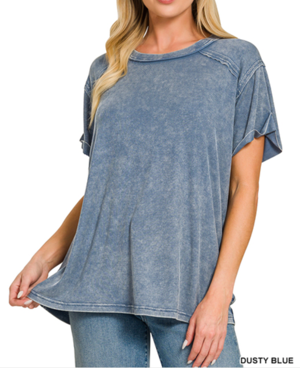 Washed Luxe Exposed Seam Tee