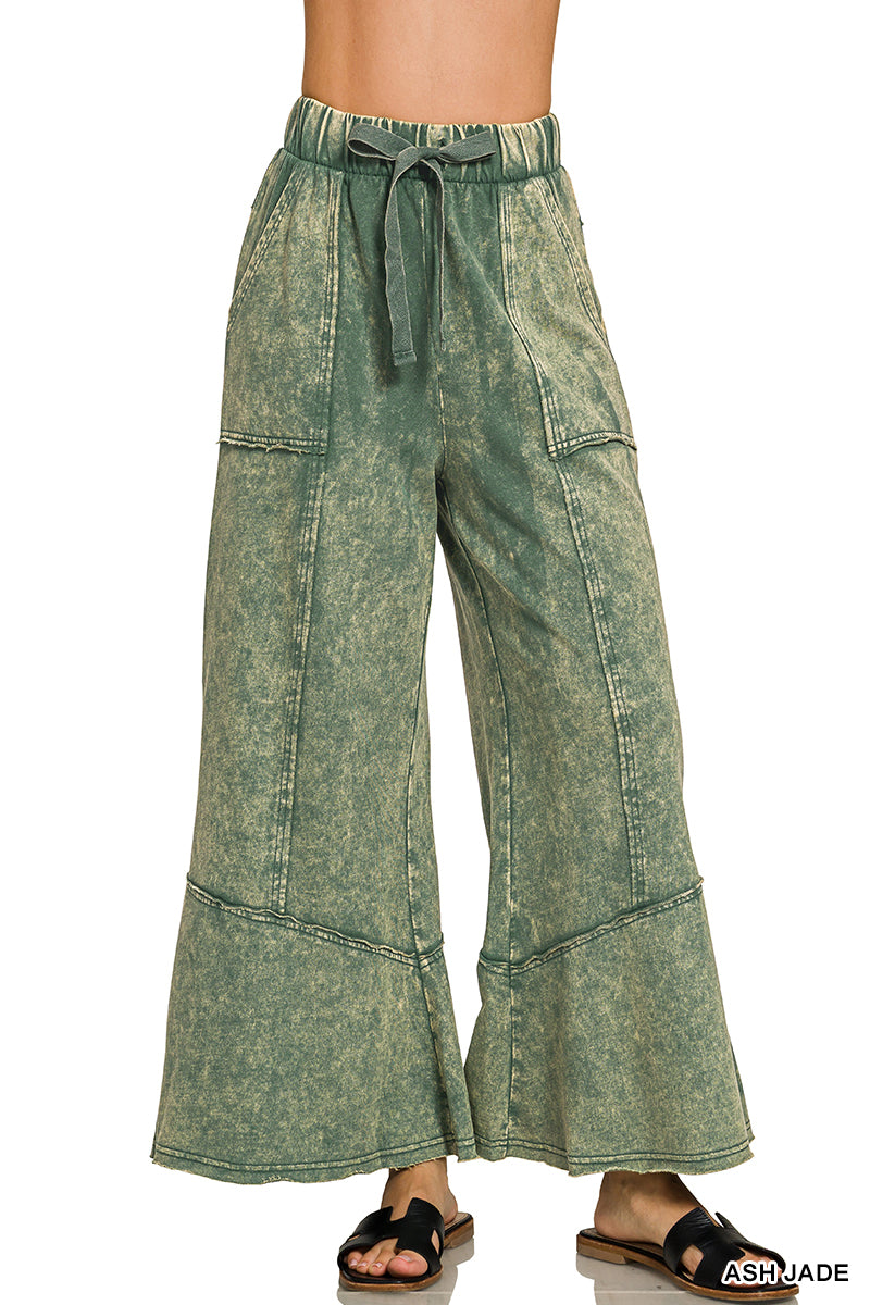 Flare Raw Hem Pants