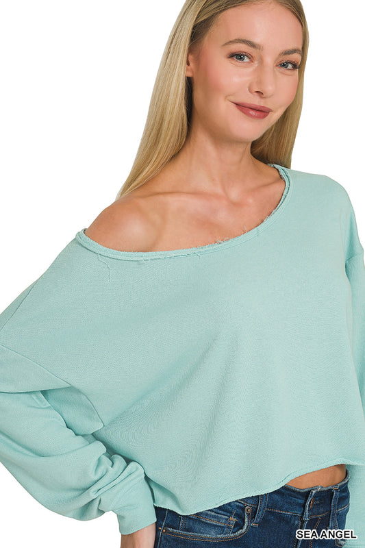 French Terry Boatneck Crop Top