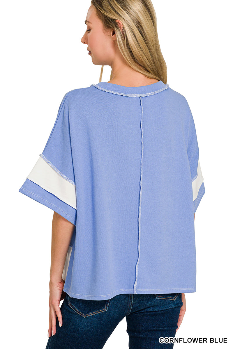 French Terry Stripe Top