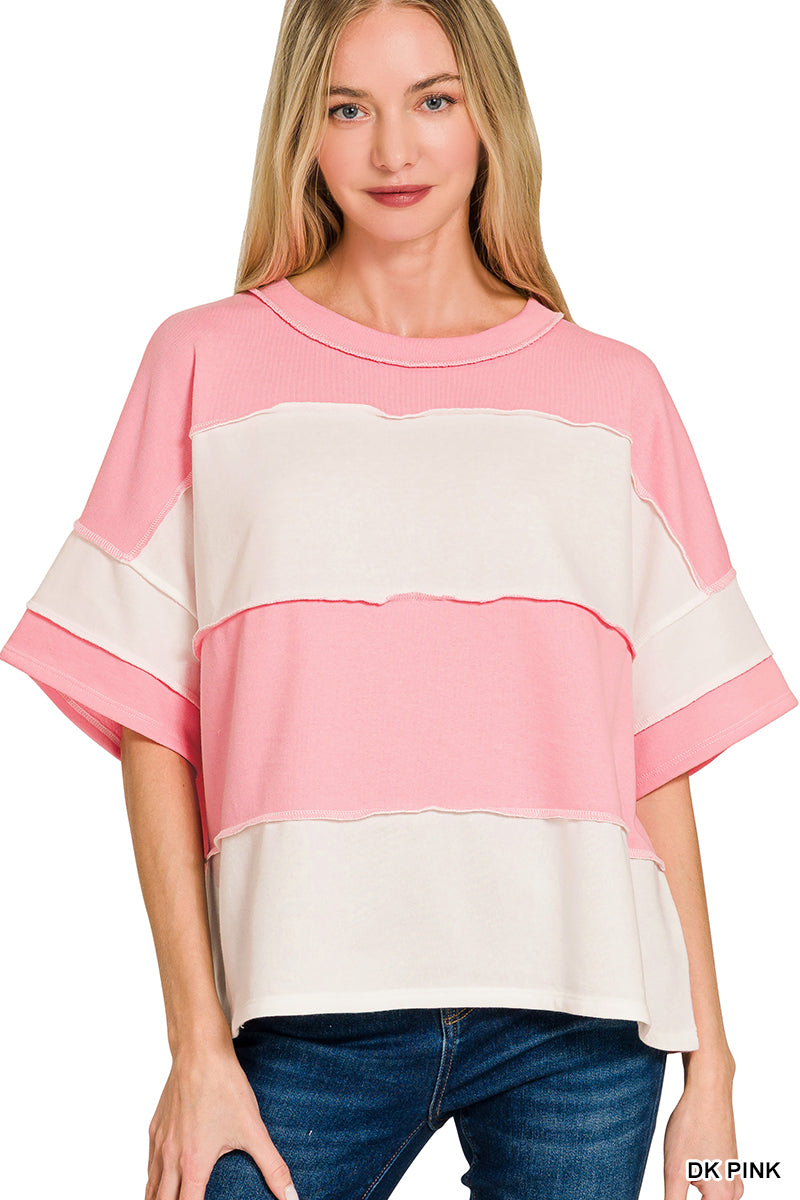 French Terry Stripe Top