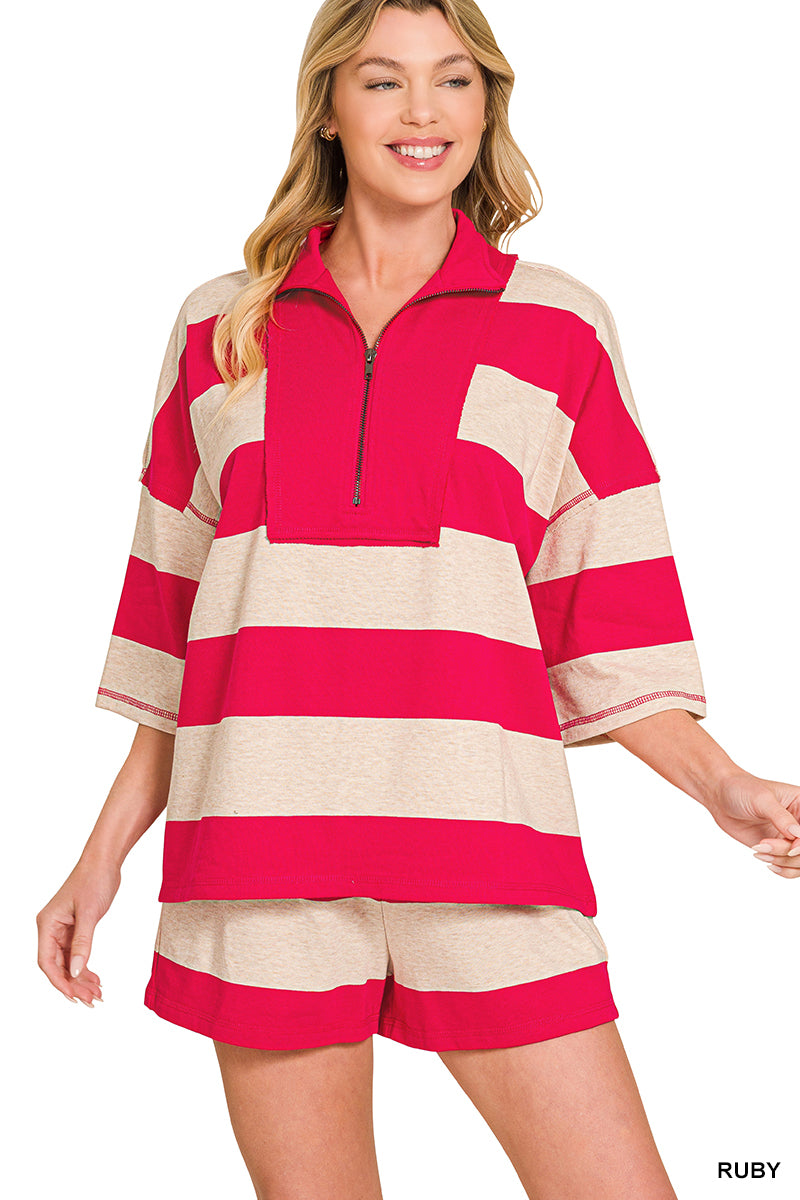 Ella Striped Shorts Set