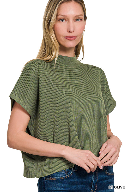 Eliza Cropped Mock Neck Sweater