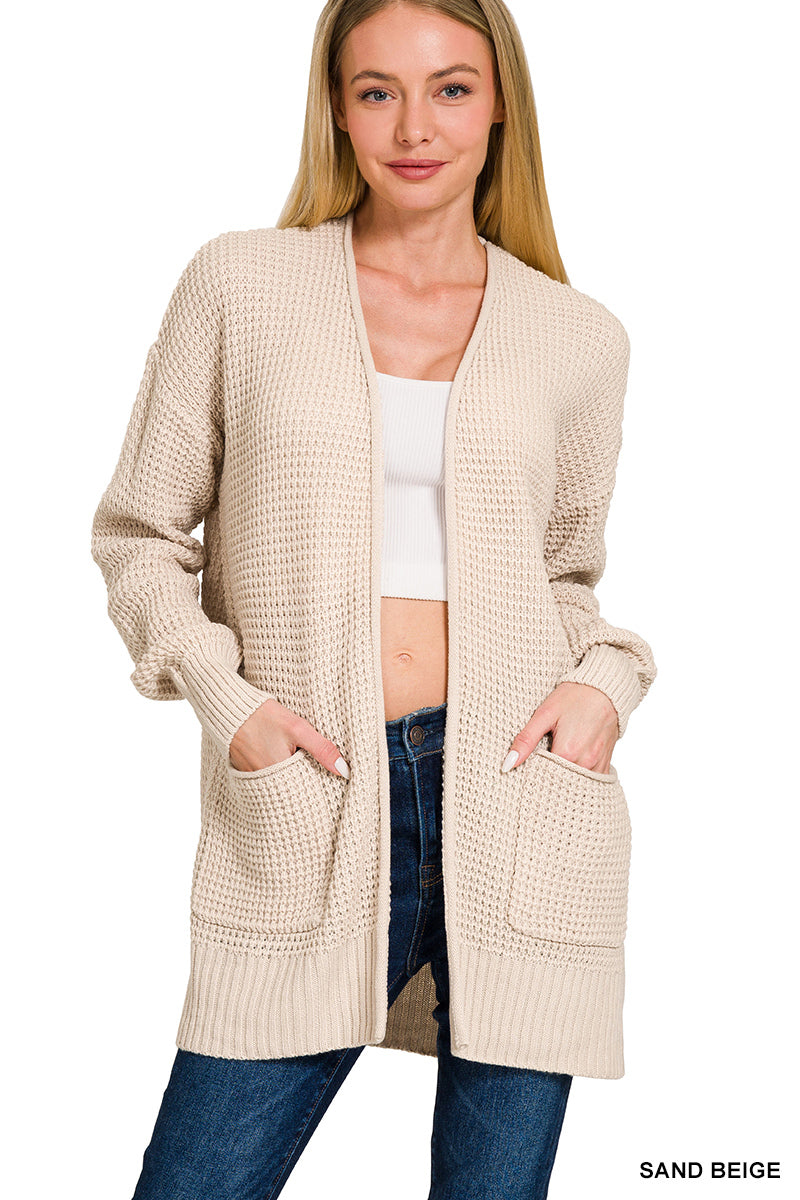 Waffle Knit Cardigan
