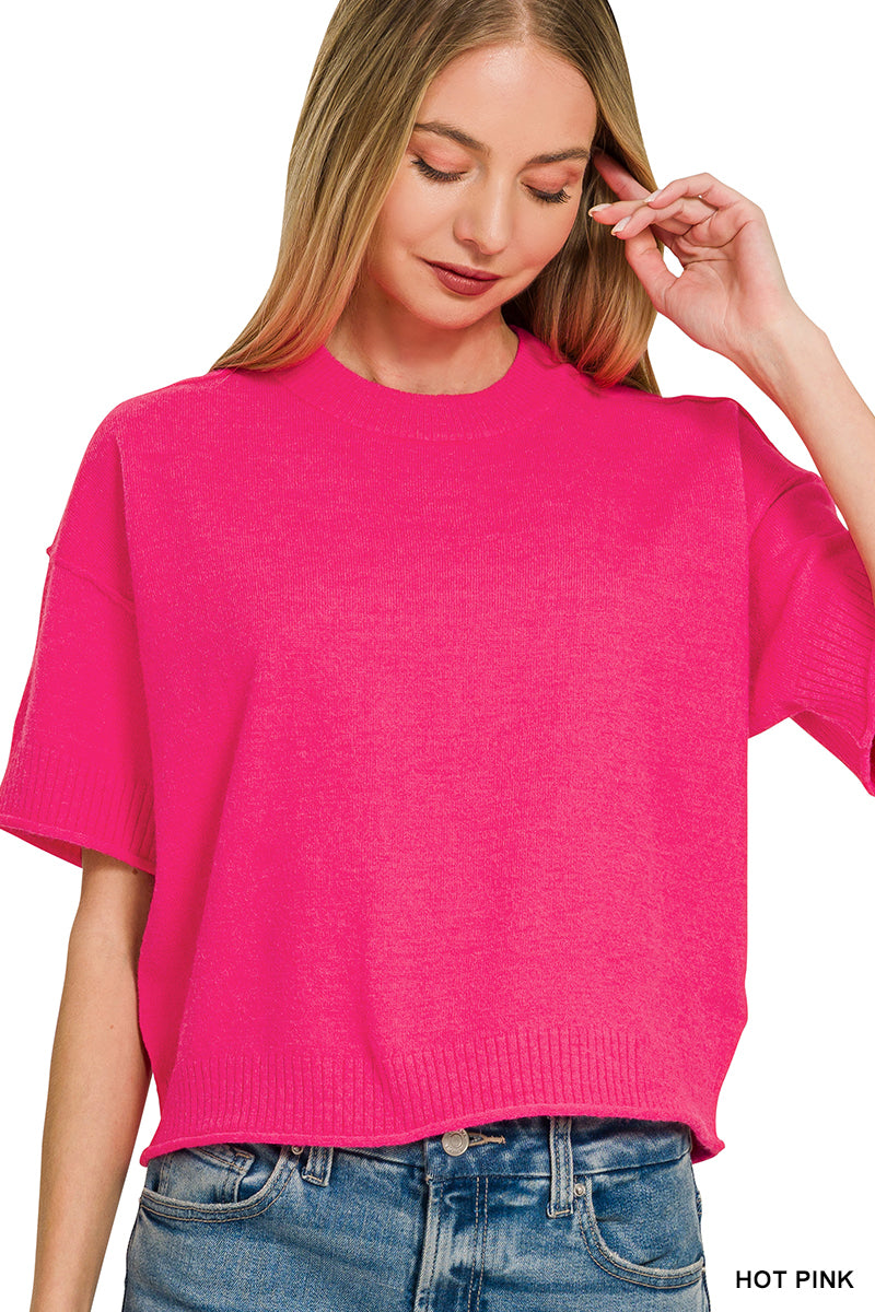 Exposed Seam Crop Sweater