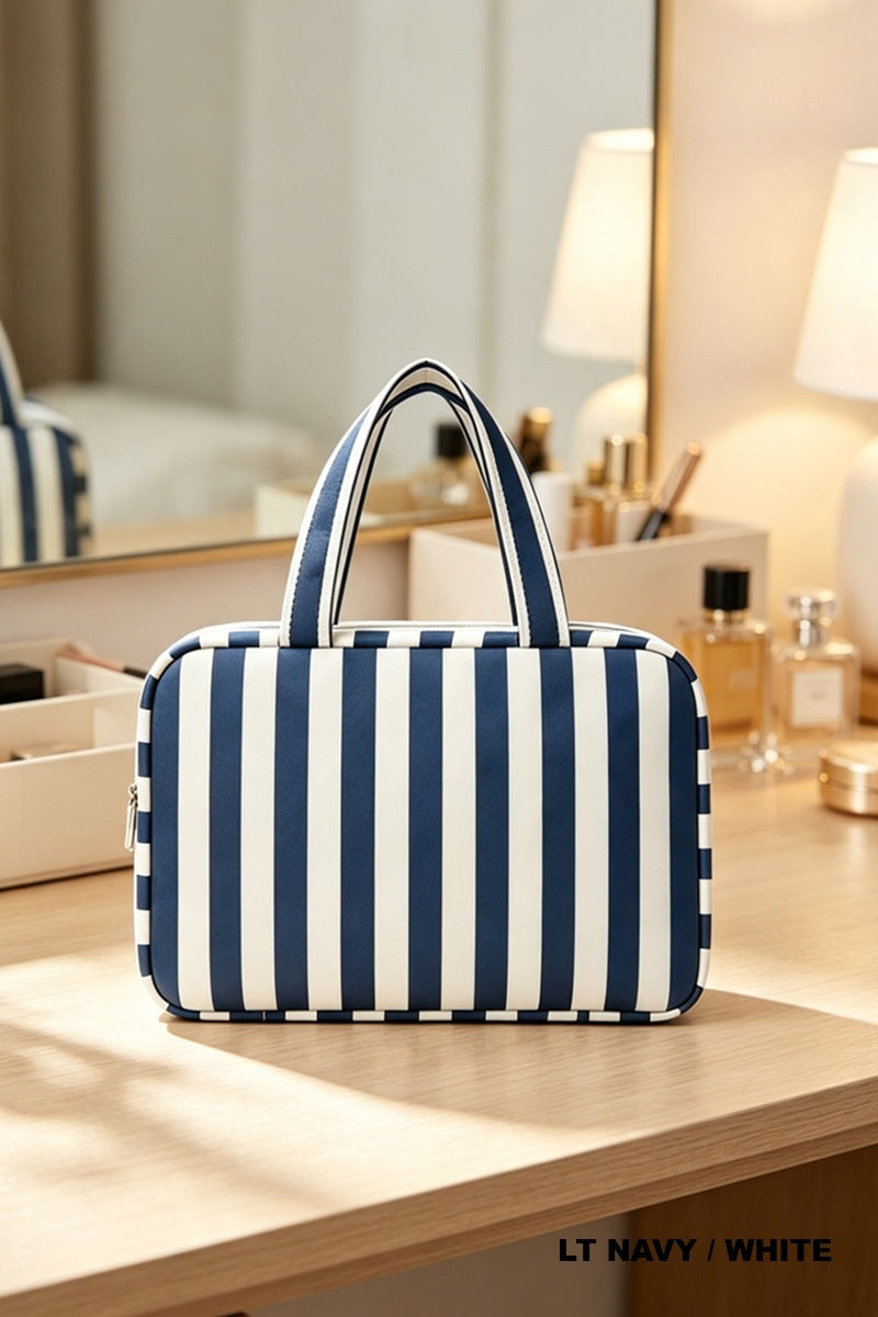Striped Foldable Hanging Toiletry Bag