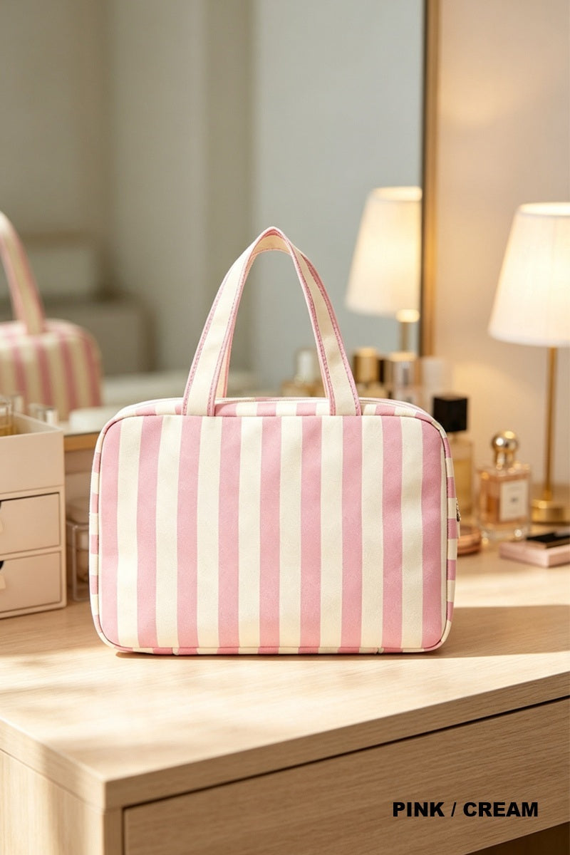 Striped Foldable Hanging Toiletry Bag