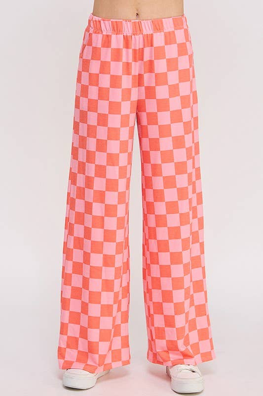 Plus Checkerboard Pants
