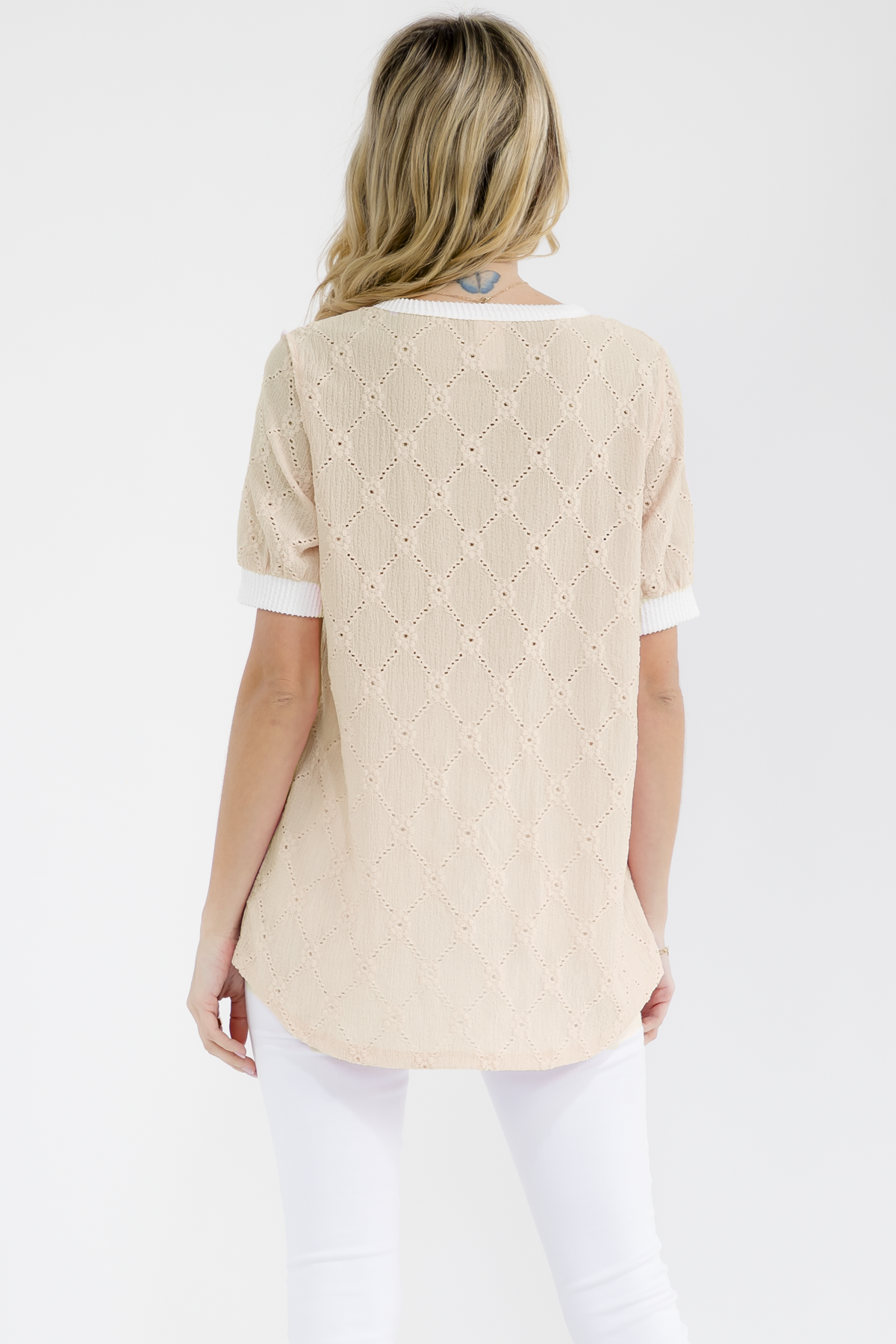 Eyelet Button Up Top